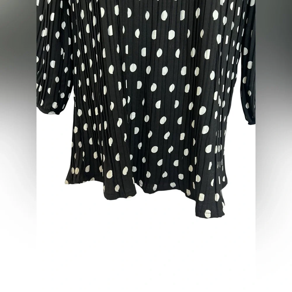 🆕 🖤 NWT LULUS Pleat to Meet You Polka Dot Shift Dress | Black | XS - Picture 8 of 14